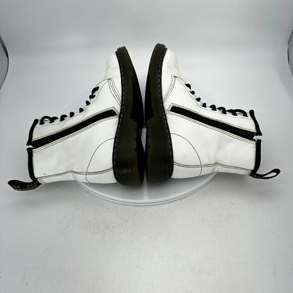 Dr Martens 1460 J Women US 5 White Leather Side Zip Classic 8 Eye Combat Boot - Picture 8 of 14
